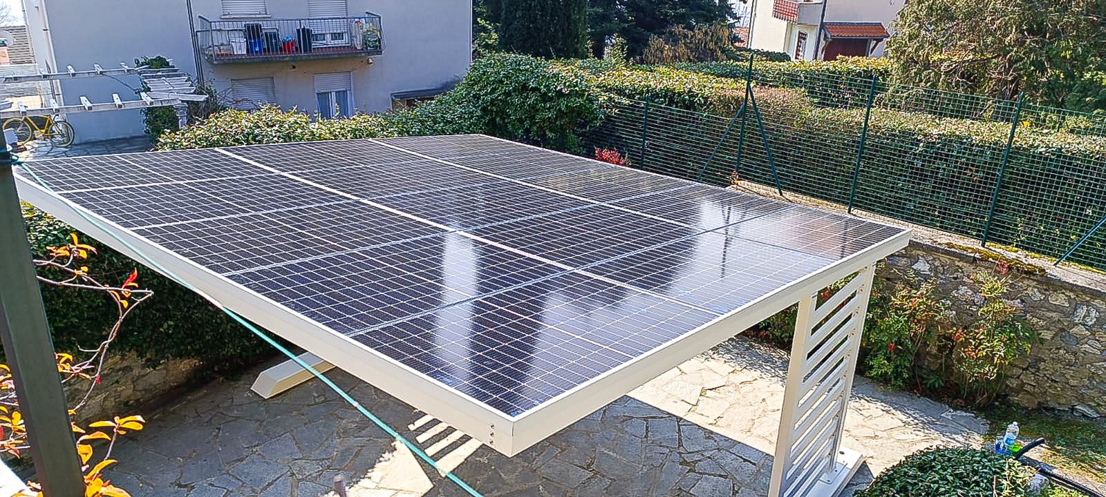 Carport solaire Centauro blanc détail structure