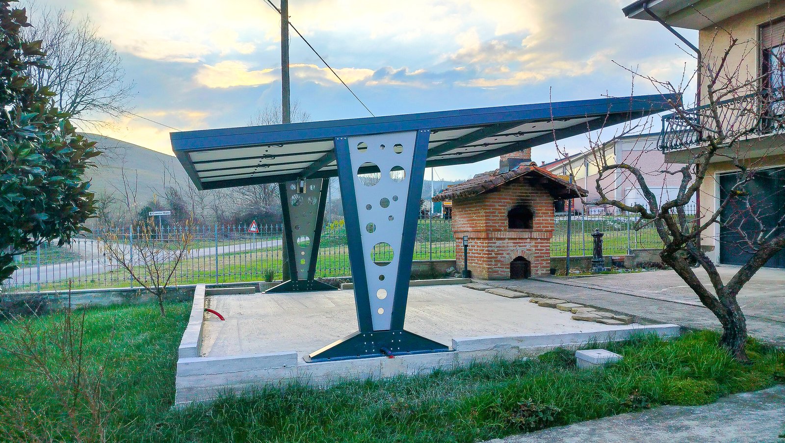Carport photovoltaïque Dorado bois et acier