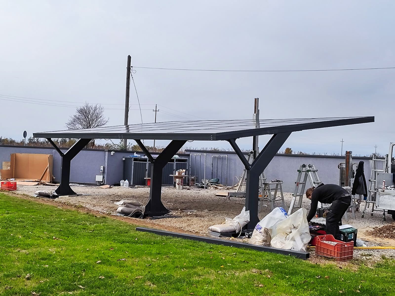 Carport photovoltaïque Iridium 3 places détail