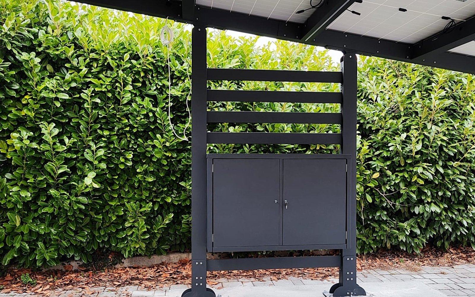 Rack photovoltaïque intégré avec drainage du carport Centauro