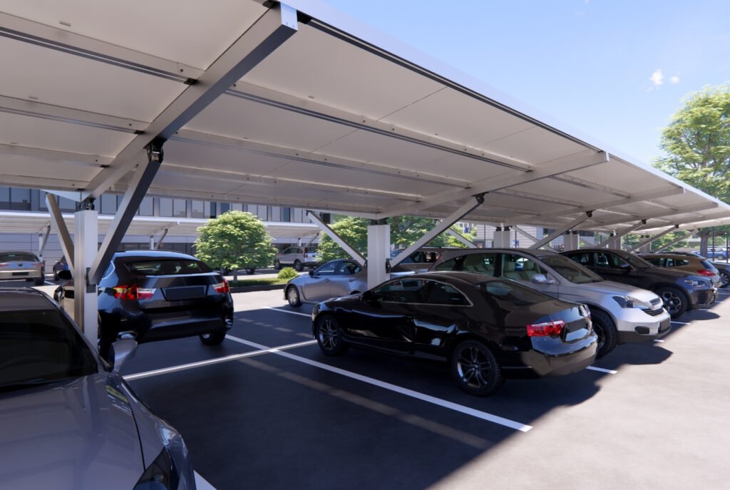 Carport photovoltaïque incliné carport solaire